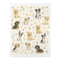 Cute Puppy Pattern Baby Swaddle Blanket | Pink Floral Puppy Print
