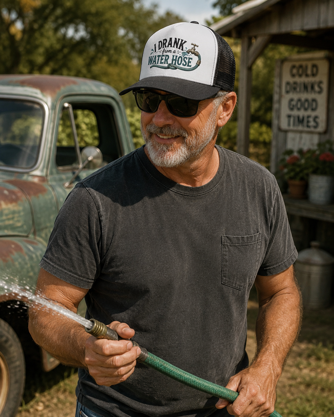 I Drank From a Water Hose Hat, Funny Gen X Trucker Hats, 80s 90s Nostalgia Cap, Retro Country Mesh Hat