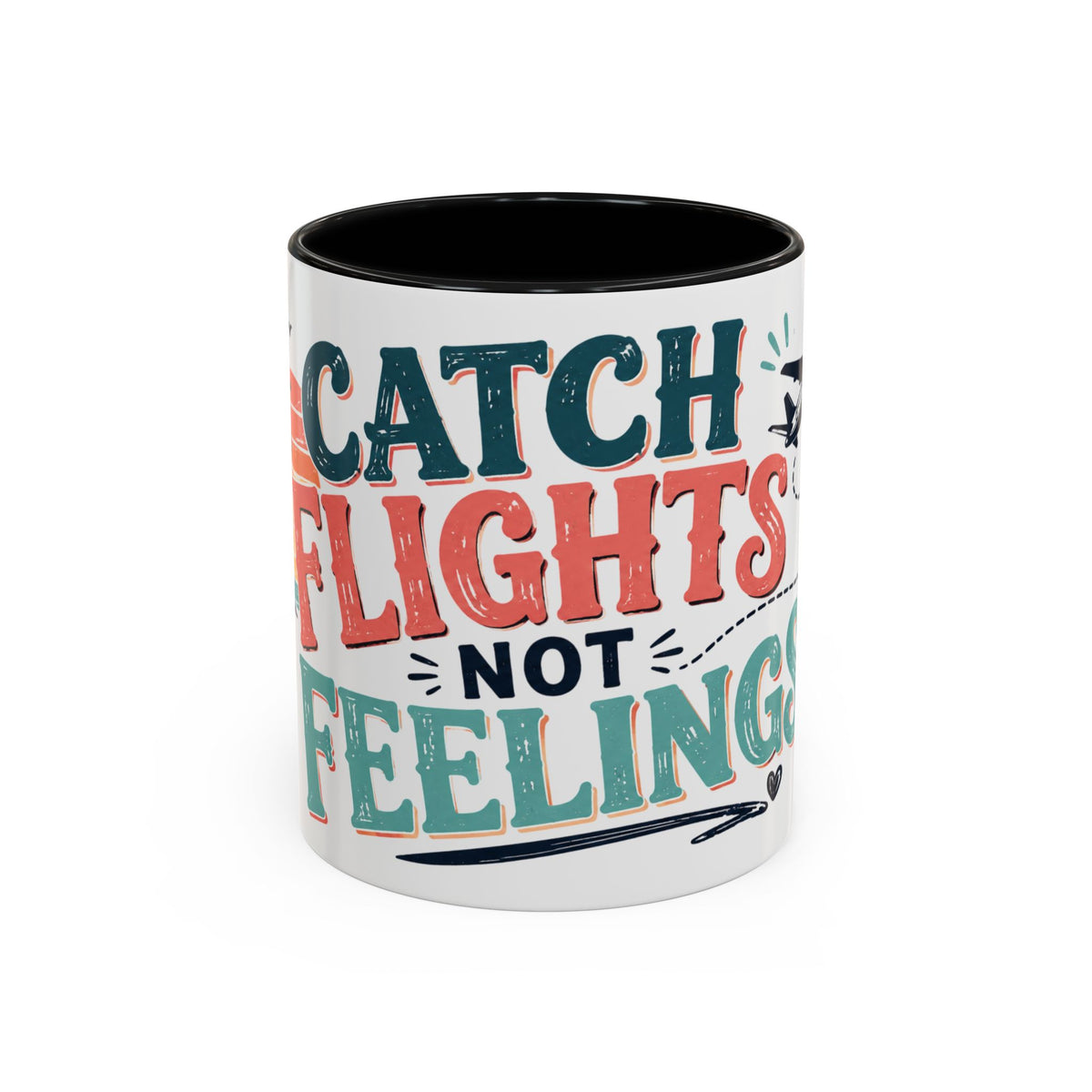 Catch Flights Not Feelings Coffee Mug, Funny Travel Mug for Women, Girls Trip Gift, Vacation Lover Cup, Frequent Flyer Gift
