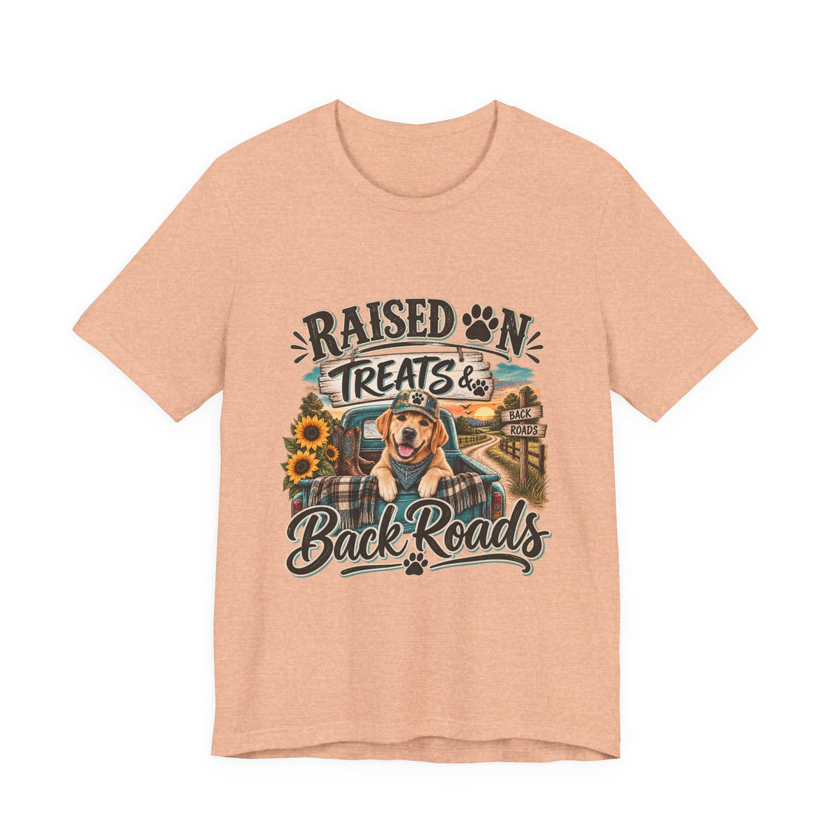 Raised on Treats and Back Road , Country Dog, Dog Lover, Funny Dog Shirt