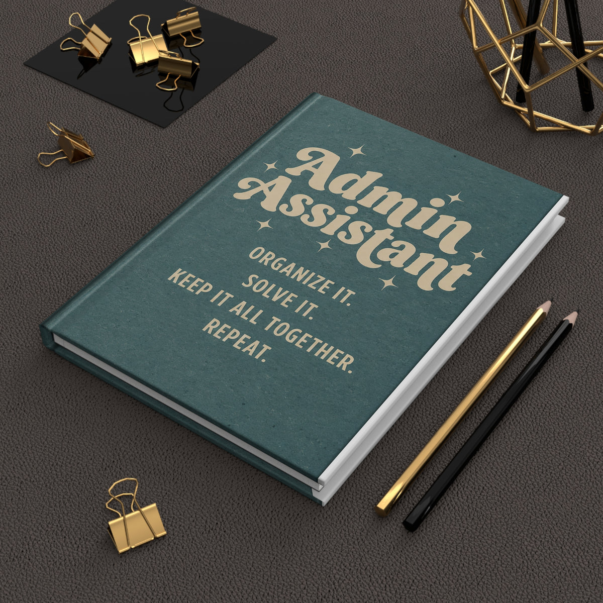 Admin Assistant Organizer Journal Hardcover Lined Notebook, Office Planner