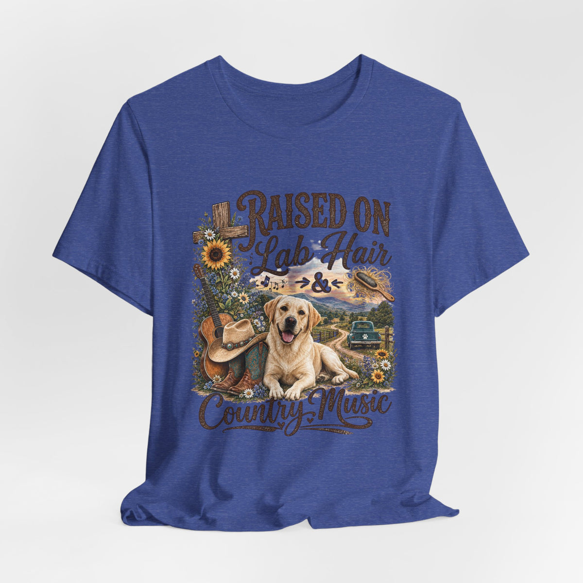 Raised on Lab Hair & Country Music T-Shirts — Labrador & Country Lifestyle Tee