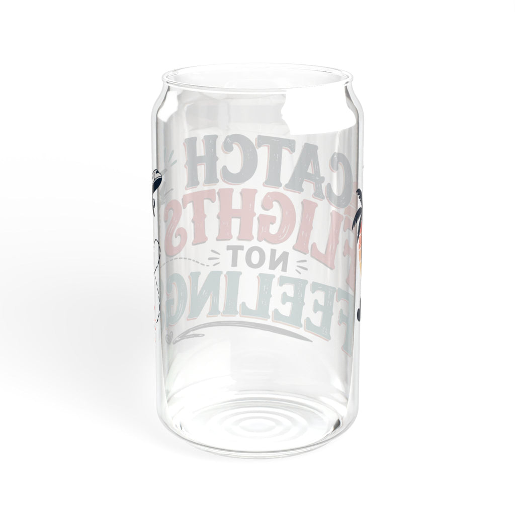 Catch Flights Not Feelings Glass Sipper Cup, travel Lover Tumbler, Girls Trip Cup, Vacation Glass Can, Cruise Gift for Women