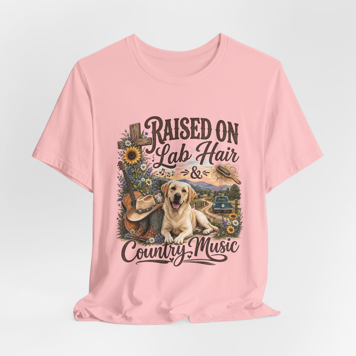 Raised on Lab Hair & Country Music T-Shirts — Labrador & Country Lifestyle Tee