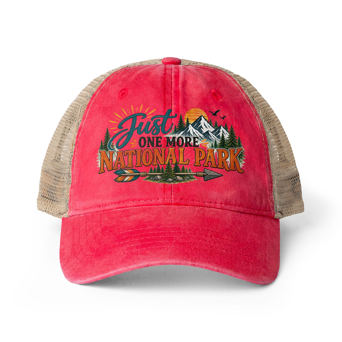 Just One More National Park Trucker hat, National Park Hat for Women, Hiking Camping Hat, Adventure Travel Cap, Outdoor Lover Gift