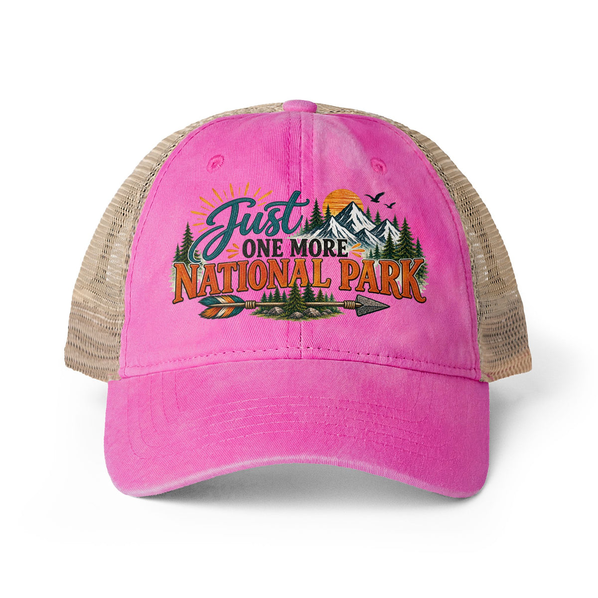 Just One More National Park Trucker hat, National Park Hat for Women, Hiking Camping Hat, Adventure Travel Cap, Outdoor Lover Gift