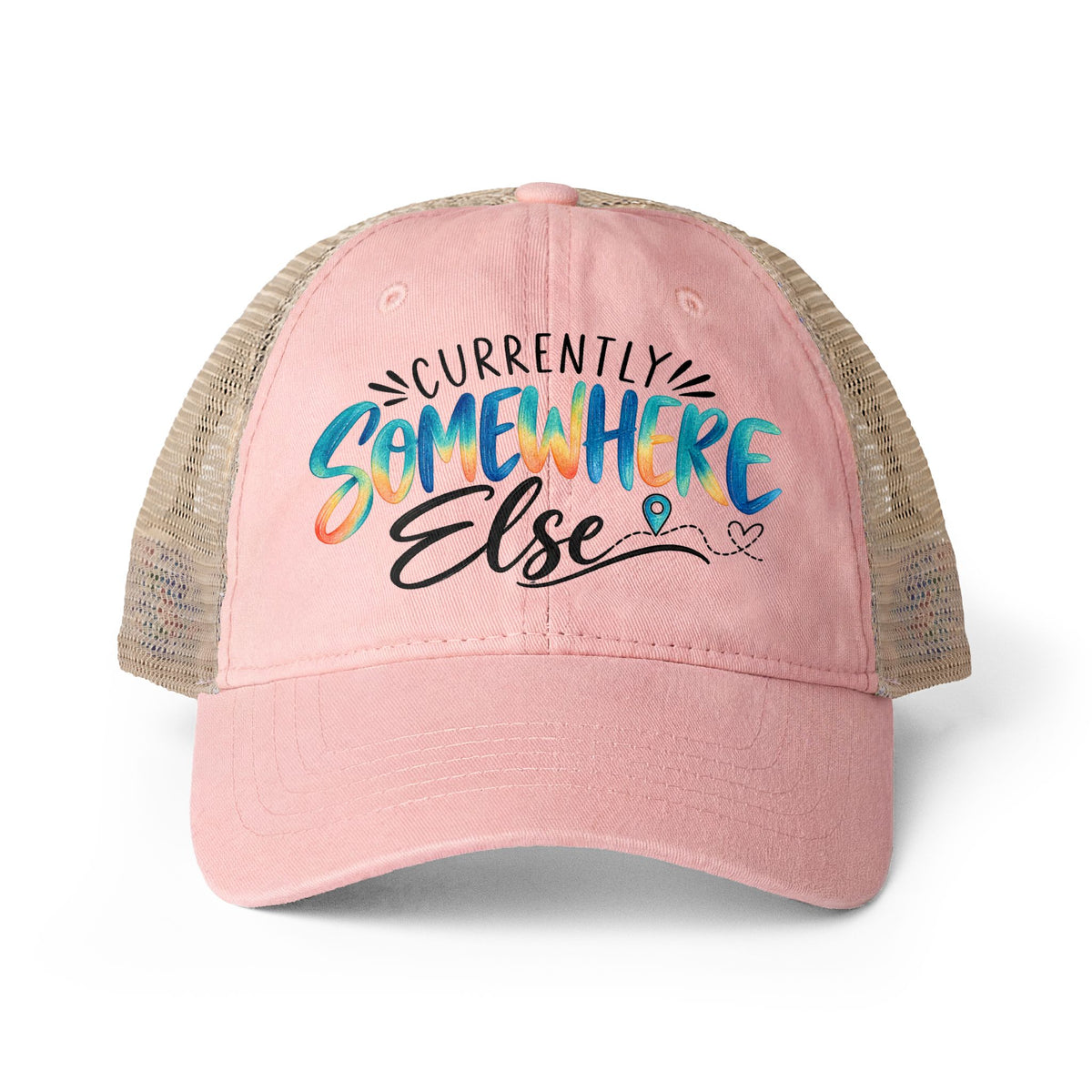 Currently Somewhere Else Trucker hat, Travel Hat for Women, Girls Trip Hat, Vacation Hat, Cruise Beach Cap, Frequent Traveler Gift