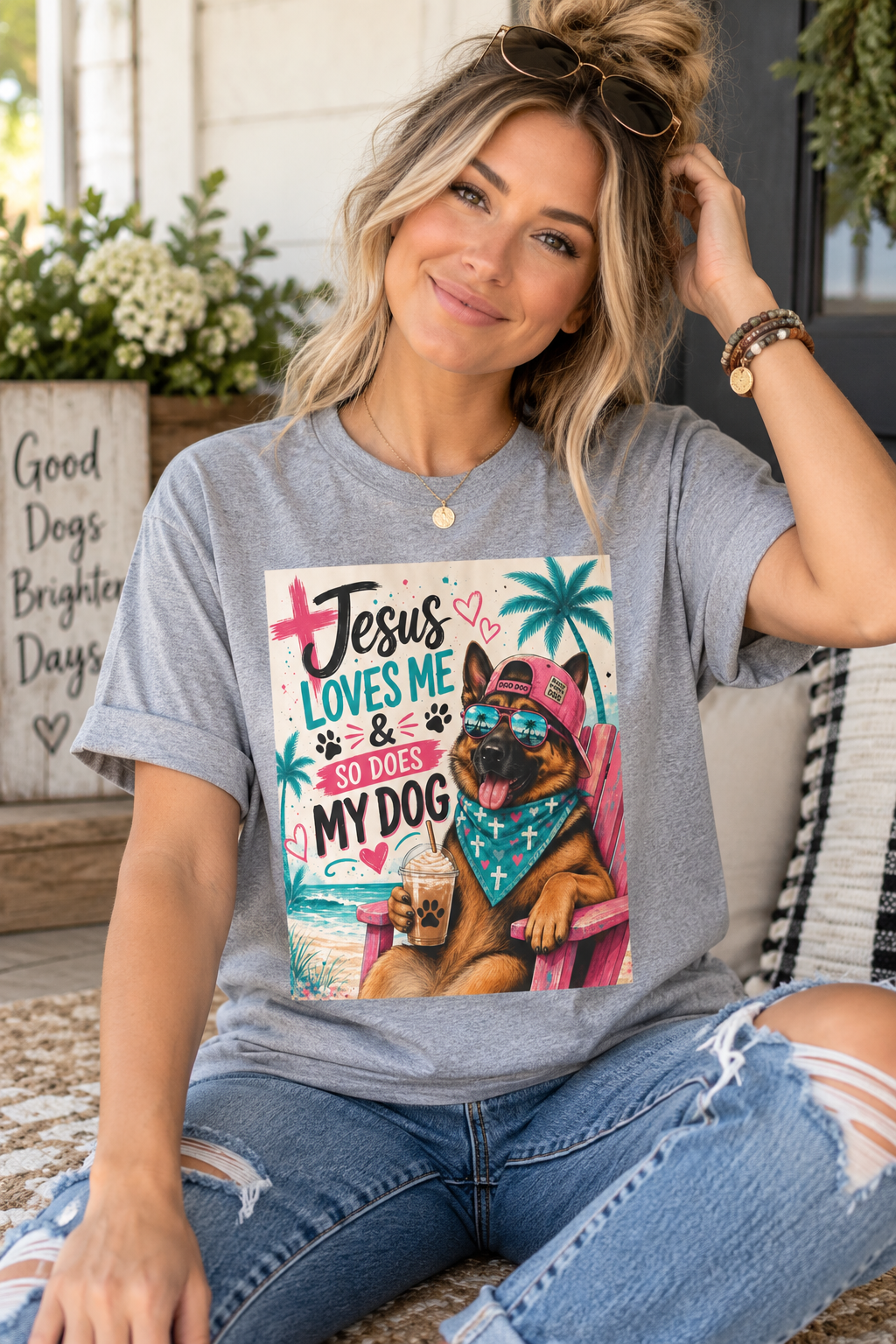 Jesus Loves Me & So Does My Dog T-Shirt — Cute Faithful Dog Graphic Tee