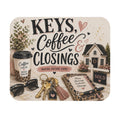Real Estate Agent Mouse Pad, Keys Coffee & Closings, Realtor Gift for Women, Closing Gift, Real Estate Office Desk Accessories