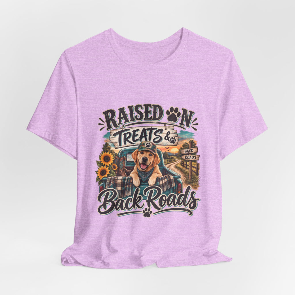 Raised on Treats and Back Road , Country Dog, Dog Lover, Funny Dog Shirt