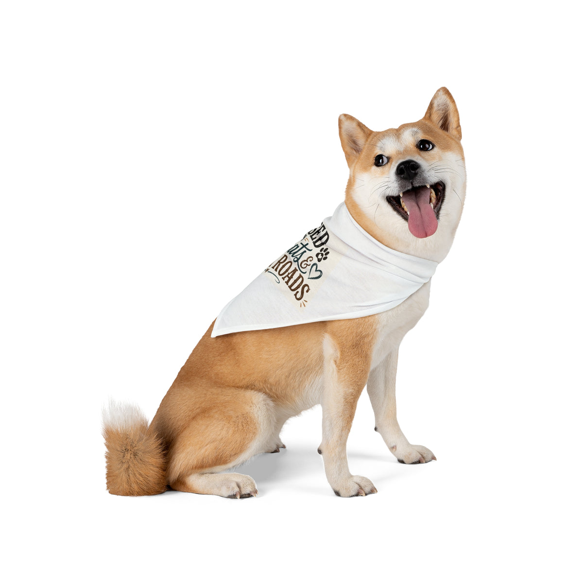 Pet Bandana — "Raised on Treats & Back Roads" Rustic Country Dog Bandana