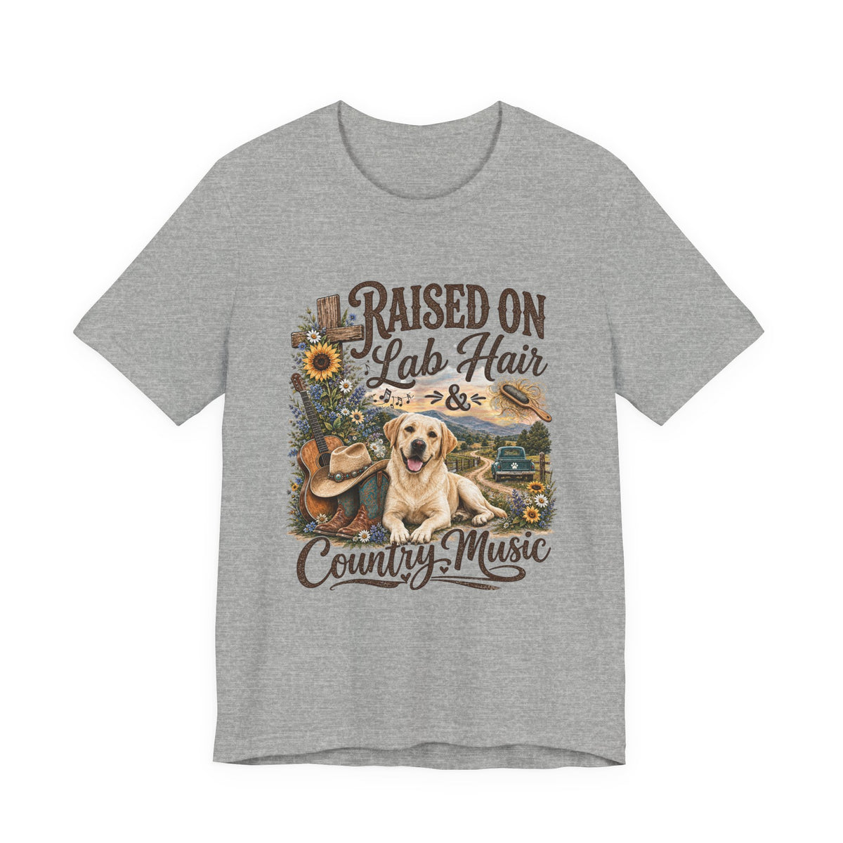 Raised on Lab Hair & Country Music T-Shirts — Labrador & Country Lifestyle Tee