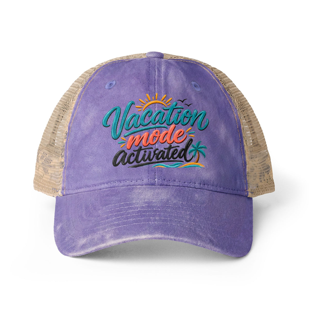 Vacation Mode Activated Trucker hat, Beach Vacation Hat for Women, Cruise Hat, Girls Trip Hat, Tropical Travel Cap, Summer Vacation Gift