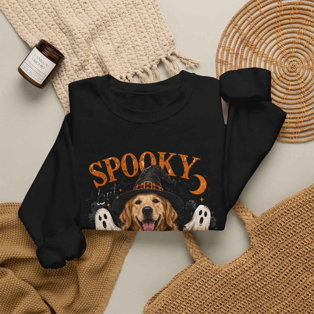 Spooky But Still The Goodest Sweatshirt s— Halloween Golden Retriever Crewneck