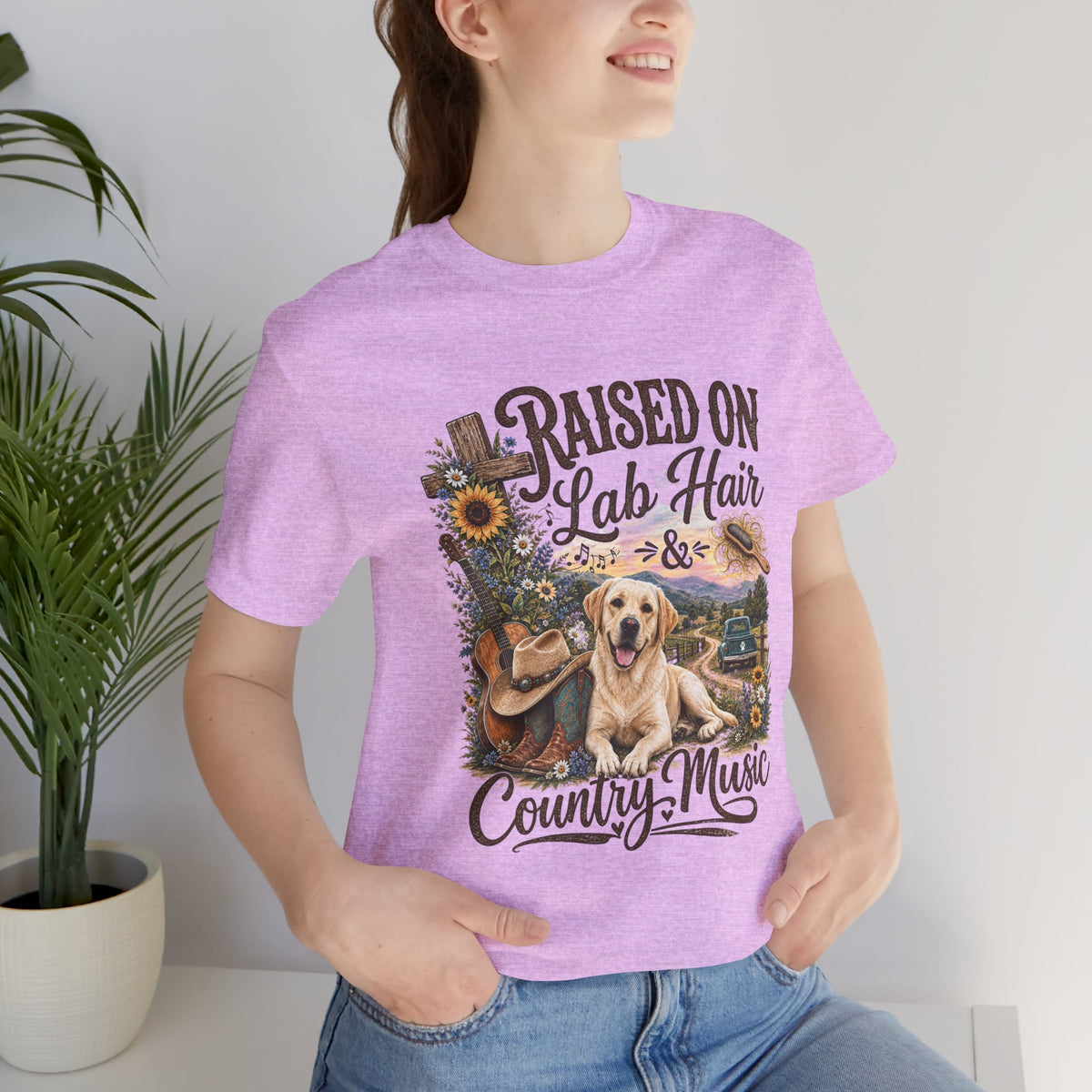 Raised on Lab Hair & Country Music T-Shirts — Labrador & Country Lifestyle Tee