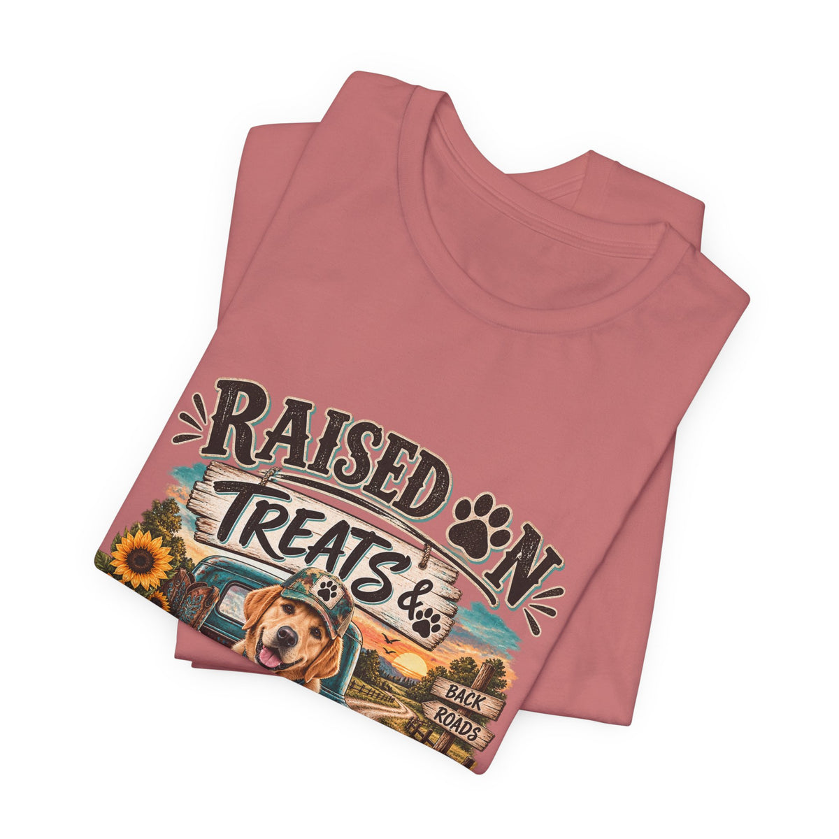 Raised on Treats and Back Road , Country Dog, Dog Lover, Funny Dog Shirt