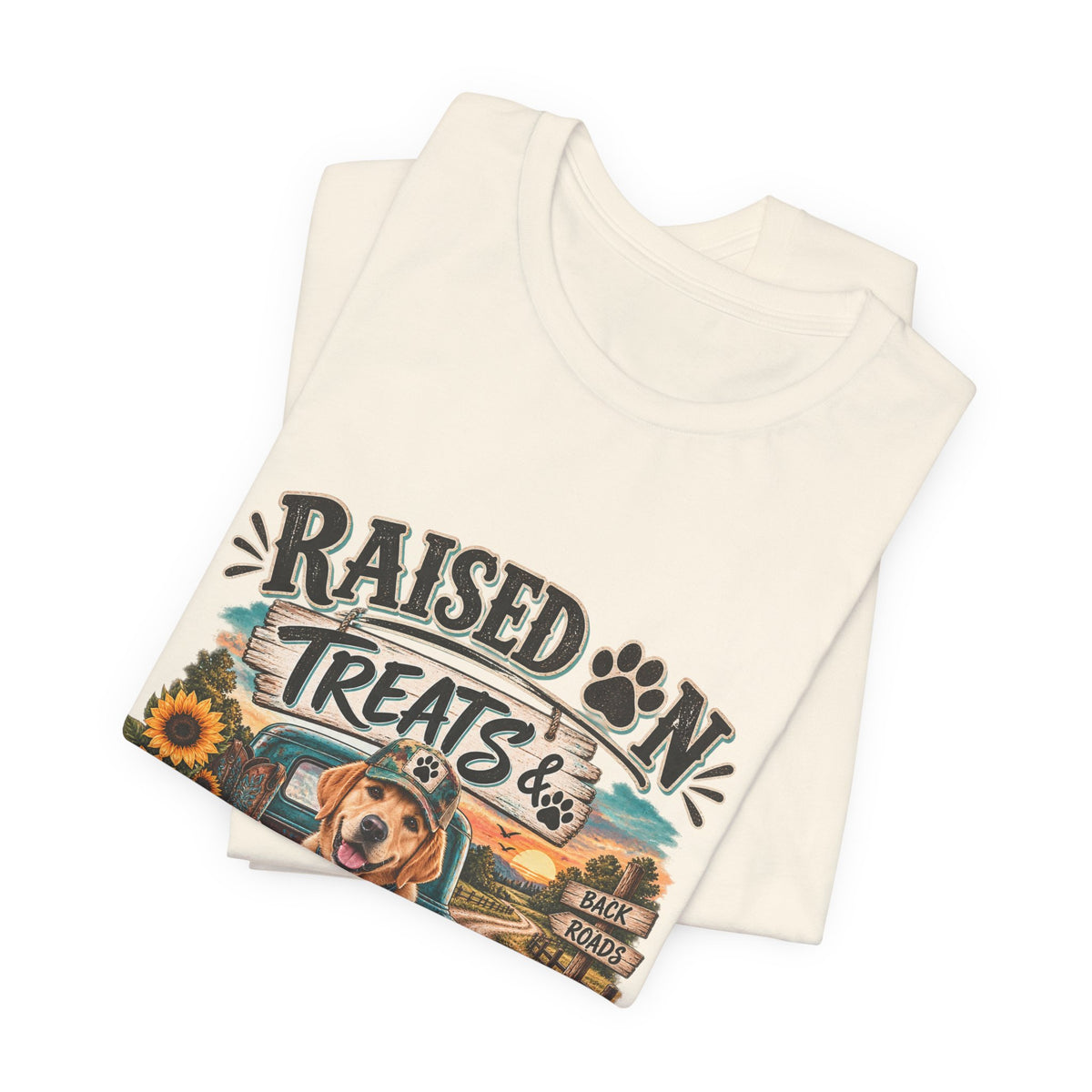 Raised on Treats and Back Road , Country Dog, Dog Lover, Funny Dog Shirt