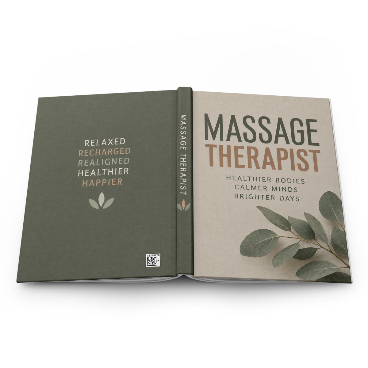Massage Therapist Journal Hardcover  Lined Notebook, Wellness Quotes