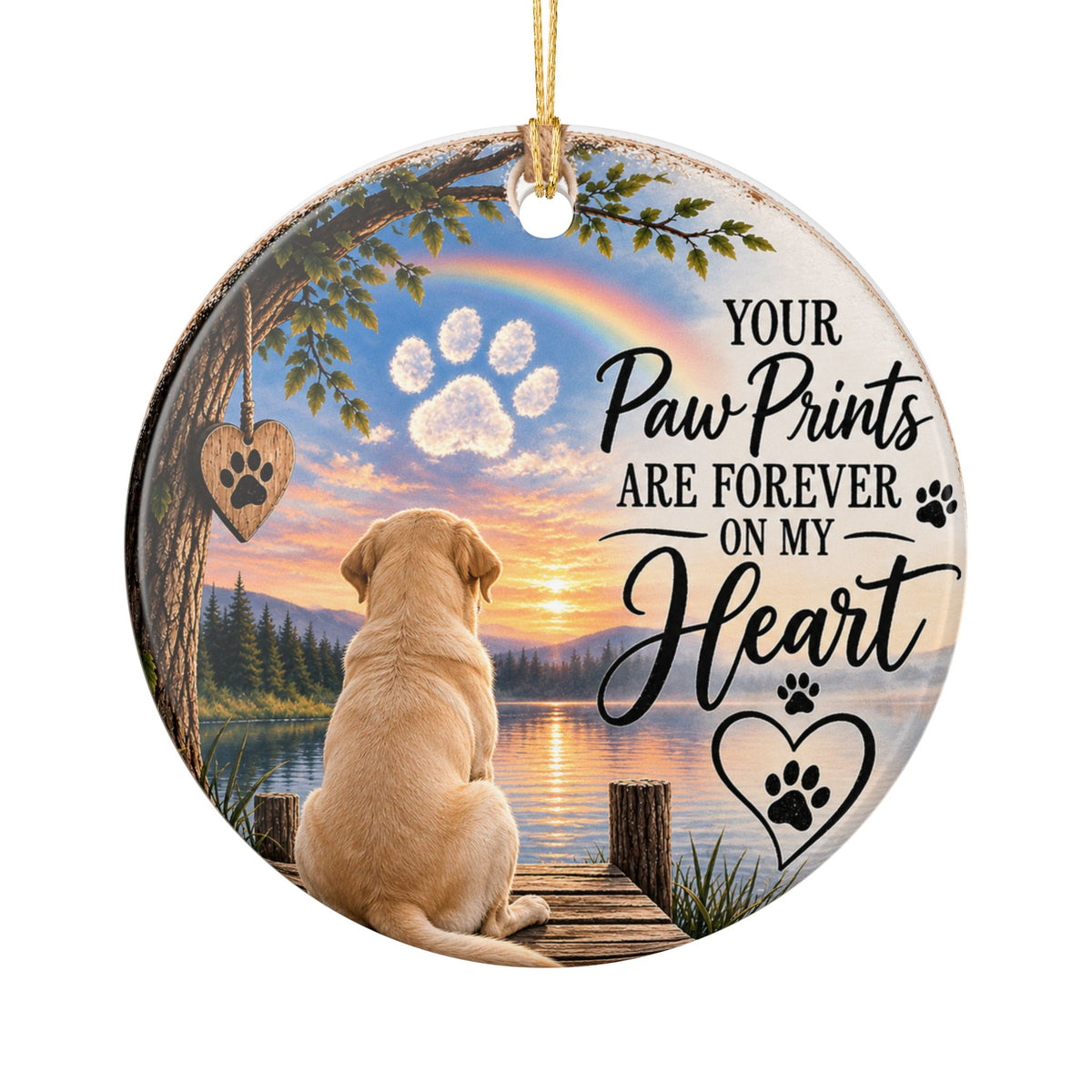 Dog Memorial Ornaments, Labrador Memorial Gift, Pet Loss Sympathy Gift, Rainbow Bridge Ornament, Loss of Dog Remembrance Keepsake