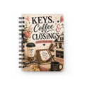 Real Estate Agent Journal Keys Coffee & Closings Notebook, Real Estate Gift for Women, Closing Planner, Agent Office Gift