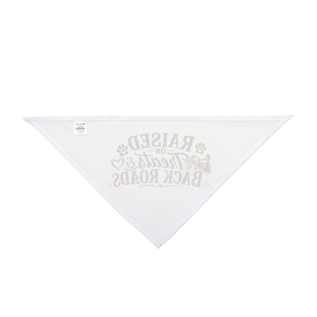 Pet Bandana — "Raised on Treats & Back Roads" Rustic Country Dog Bandana