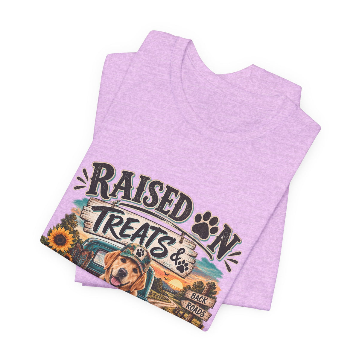 Raised on Treats and Back Road , Country Dog, Dog Lover, Funny Dog Shirt