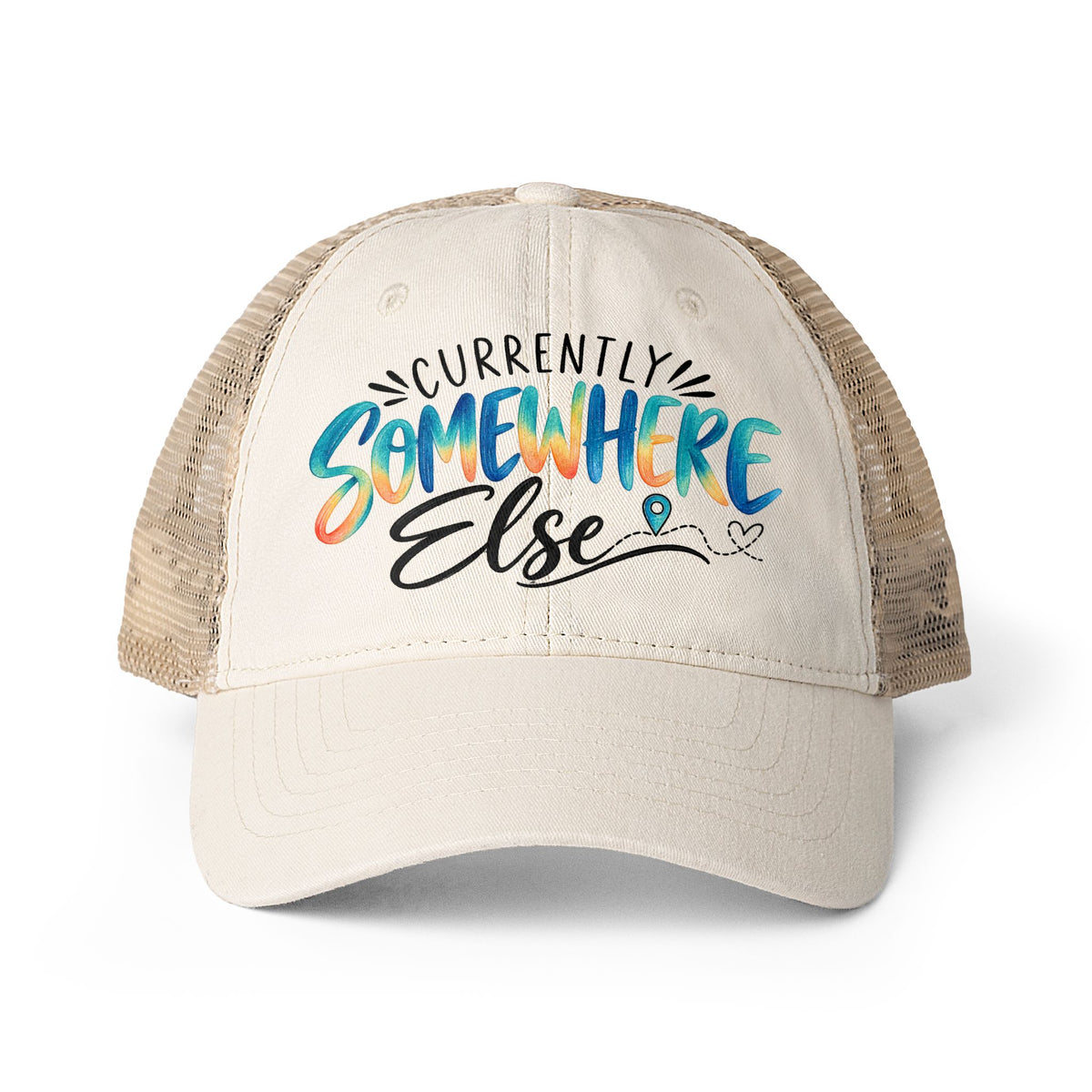 Currently Somewhere Else Trucker hat, Travel Hat for Women, Girls Trip Hat, Vacation Hat, Cruise Beach Cap, Frequent Traveler Gift