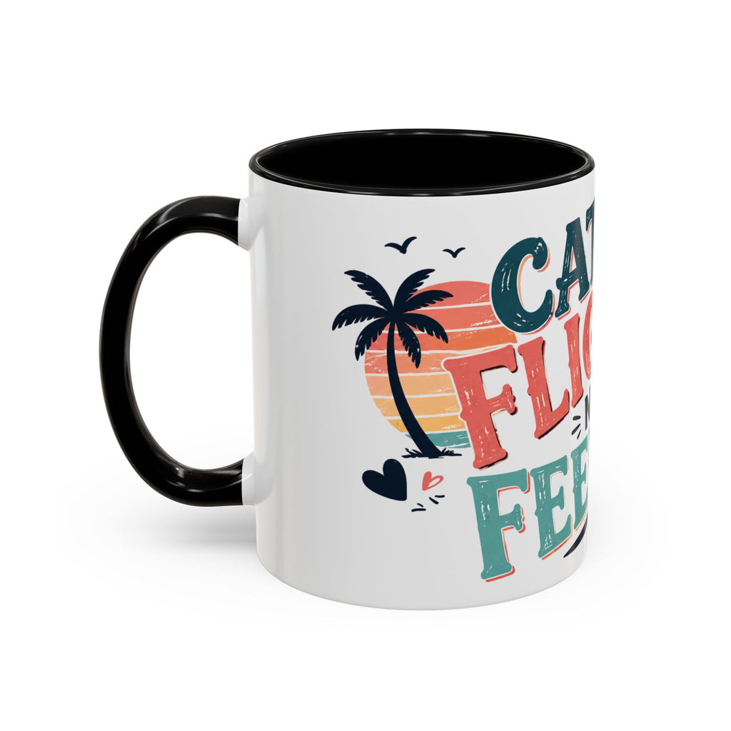 Catch Flights Not Feelings Coffee Mug, Funny Travel Mug for Women, Girls Trip Gift, Vacation Lover Cup, Frequent Flyer Gift