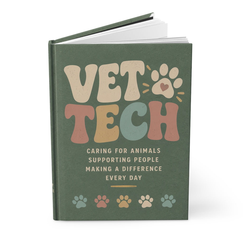 Vet Tech paw print journal Hardcover Journal | Veterinary Technician notebook