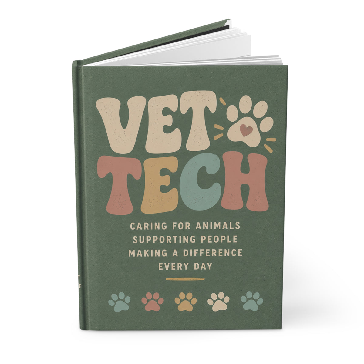 Vet Tech paw print journal Hardcover Journal | Veterinary Technician notebook