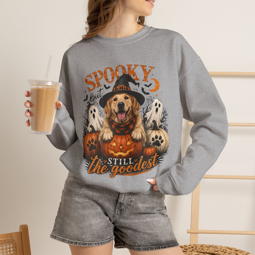 Spooky But Still The Goodest Sweatshirt s— Halloween Golden Retriever Crewneck