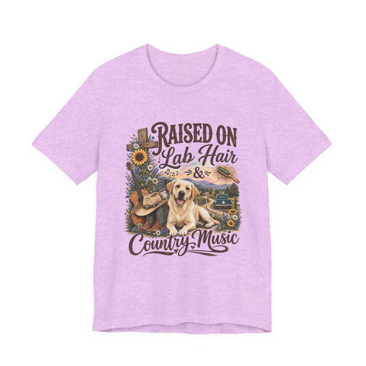 Raised on Lab Hair & Country Music T-Shirts — Labrador & Country Lifestyle Tee