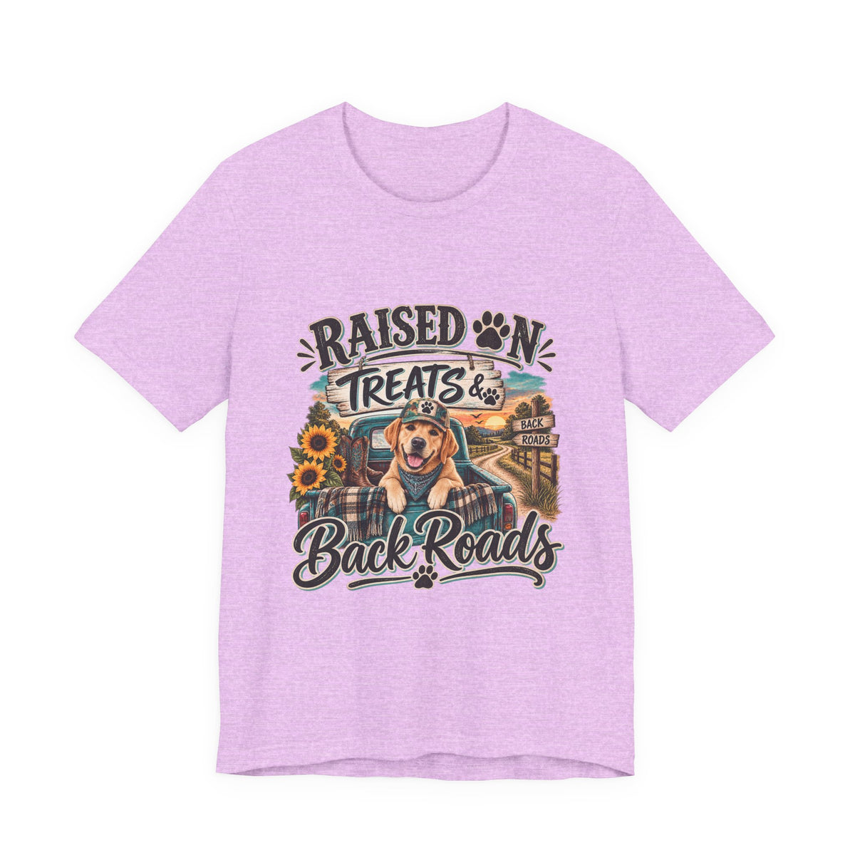 Raised on Treats and Back Road , Country Dog, Dog Lover, Funny Dog Shirt
