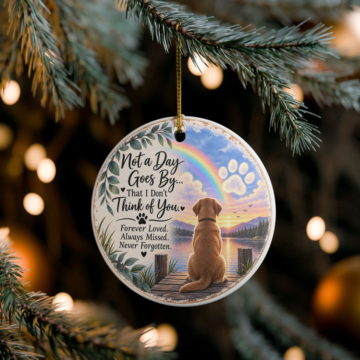 Dog Memorial Ornament, Pet Loss Sympathy Gift, Rainbow Bridge Ornament, Dog Remembrance Keepsake, Loss of Dog Memorial Gifts