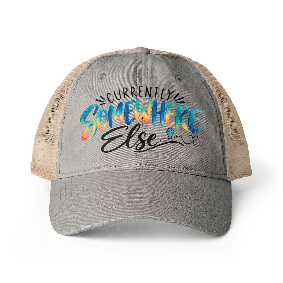Currently Somewhere Else Trucker hat, Travel Hat for Women, Girls Trip Hat, Vacation Hat, Cruise Beach Cap, Frequent Traveler Gift