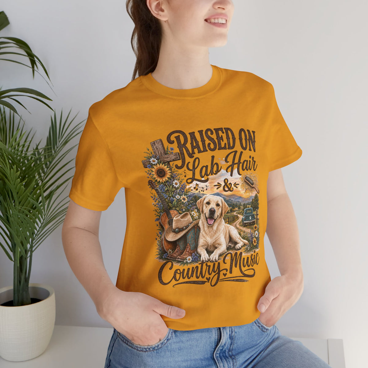 Raised on Lab Hair & Country Music T-Shirts — Labrador & Country Lifestyle Tee