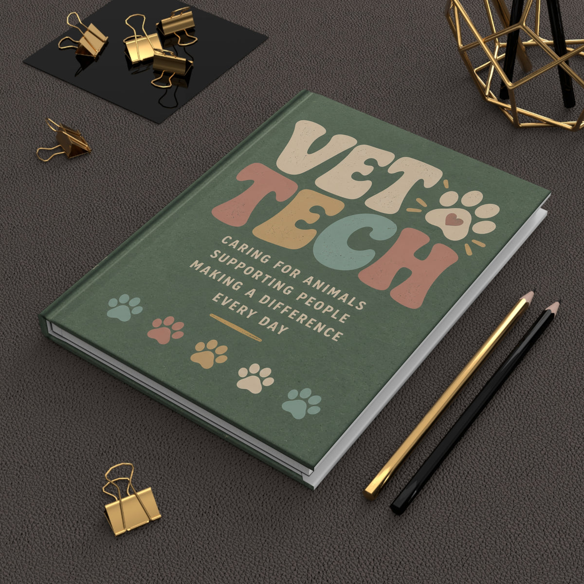 Vet Tech paw print journal Hardcover Journal | Veterinary Technician notebook