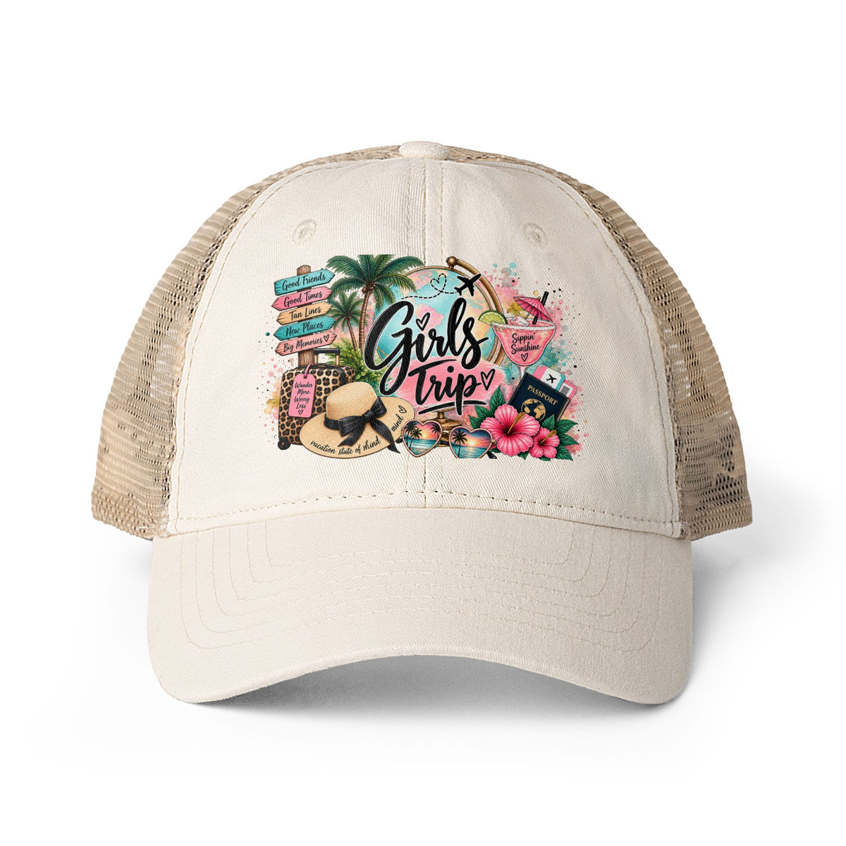 Girls Trip Women's Washed Mesh-Back cap