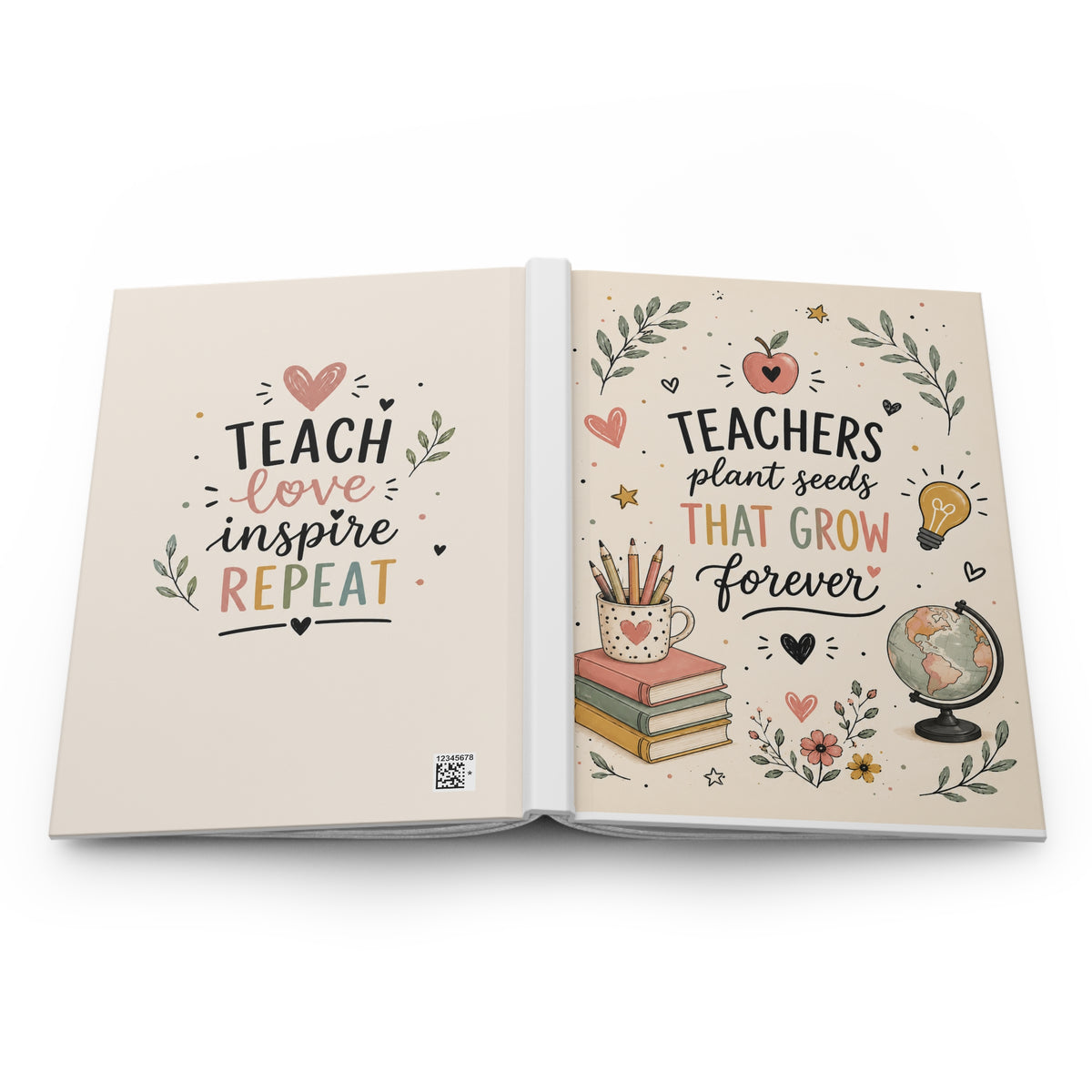 Teachers Plant Seeds Journal, Inspiring Young Minds Notebook, Teacher Appreciation Gift, Gift for Teacher, Cute Notebook for Teachers