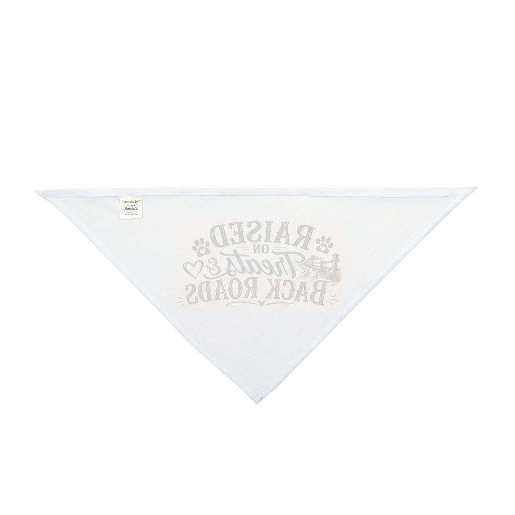 Pet Bandana — "Raised on Treats & Back Roads" Rustic Country Dog Bandana