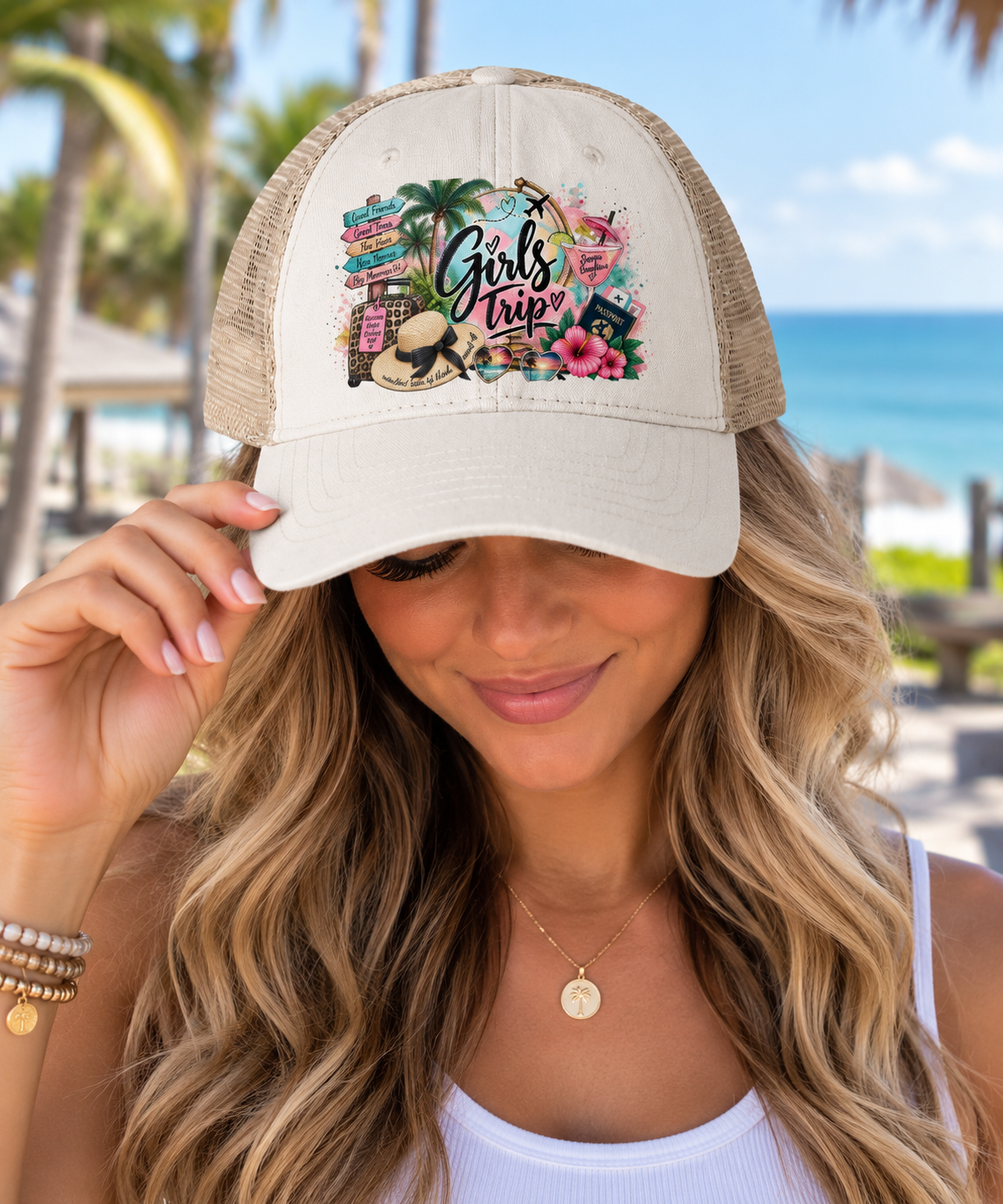 Girls Trip Women's Washed Mesh-Back cap